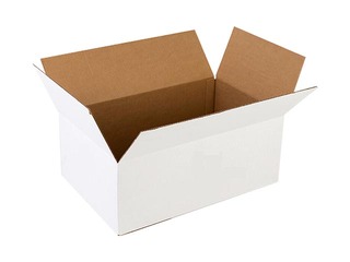 Cardboard box for parcels, size L, 440x315x210/150mm, white