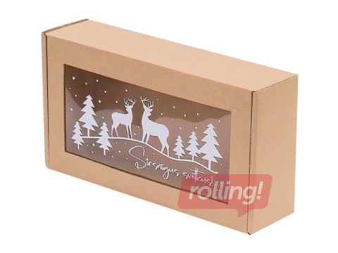 Iesaiņošanas kaste ar logu, ar atlokāmu vāku, 230x127x60mm