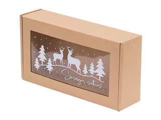 Iesaiņošanas kaste ar logu, ar atlokāmu vāku, 230x127x60mm