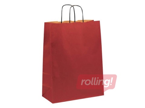 Dāvanu maisiņš papīra TOPTWIST 190 x 80 x 210 mm, sarkans