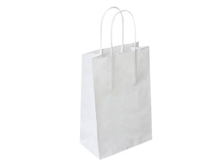 Dāvanu maisiņš ar vītiem rokturiem, papīra 140x80x210mm, balts