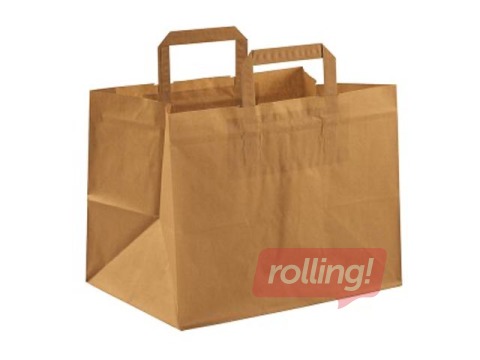 Papīra maisiņš ar rokturiem Take-Away, brūns, 260x175x245mm