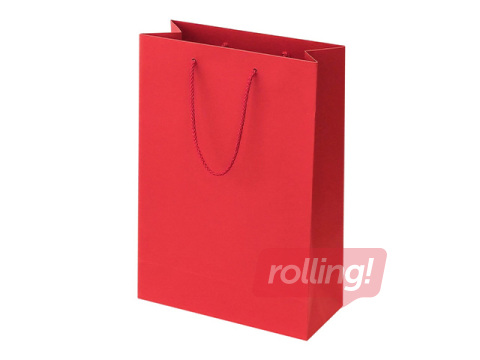 Papīra maisiņš ar rokturiem, sarkans, 230x100x330mm