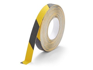 Grīdas marķēšanas līmlente Duraline®,  25 mm x 15m, melni dzeltena