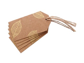 Gift tags Golden leaves 25cm, 10 pcs