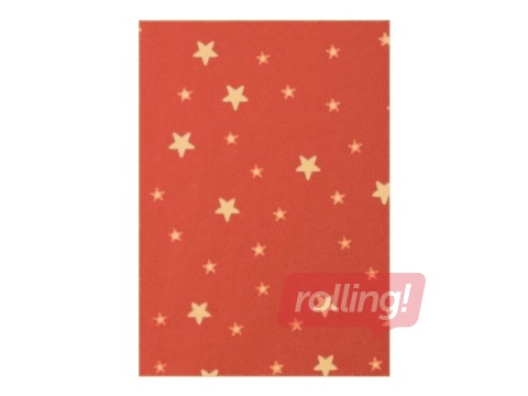 Dāvanu kraftpapīrs rullī Zvaigznes, 100x500cm, sarkans
