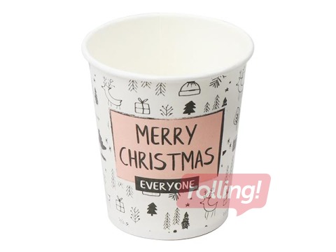 Papīra glāzes Merry Christmas, 300ml, ø90mm, 50 gab.