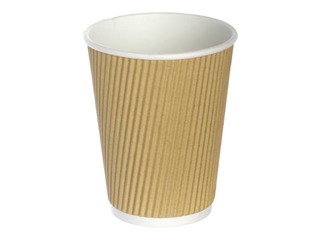 Glāzes papīra, gofrētas, brūnas, ø90mm, 360ml, 25 gab.