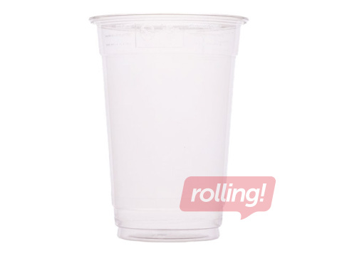 Glāzes, plastmasas PET, caurspīdīgas, 400ml, Ø95mm, 50 gab.