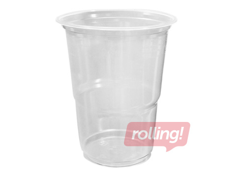 Glāzes plastmasas, caurspīdīgas, 300ml, 50 gab.