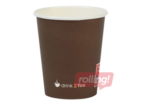 Glāzes papīra Drink 2 You, Ǿ 80mm, 250ml, 50 gab.