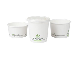 Bļodas BIOCUP, kompostējamas, kartona, 350ml, 25 gab.