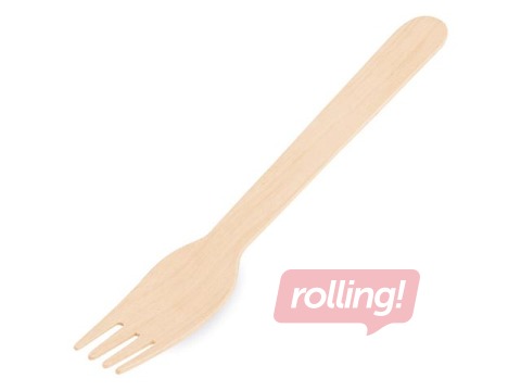 Dakšas, koka, 16cm, 100 gab.