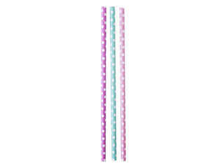 Kokteiļu salmiņi ar punktiņiem, papīra, 19.7 cm ø6 mm, 12 gab., krāsaini