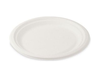 Cukuršķiedras šķīvji BIO, 22cm, 10 gab., balti