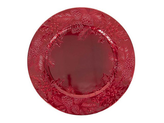 Dekoratīvs šķīvis, plastmasa, sarkans, Ø33cm