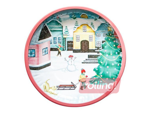 Paplāte Toro Ziemassvētku pilsēta, metāla, Ø26cm