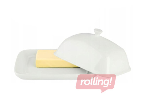 Sviesta trauks Prymus-AGD, porcelāna, balts, 18×14×10cm