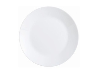 Dining plate Zelie, glass, 25cm, white