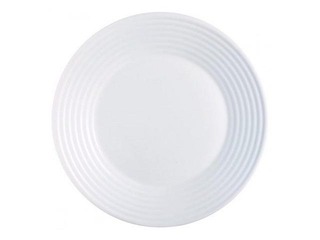 Dining plate Harena, glass, 25cm, white