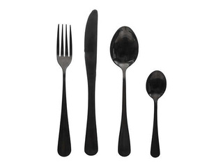 Galda piederumu komplekts, melns, 16 gab.