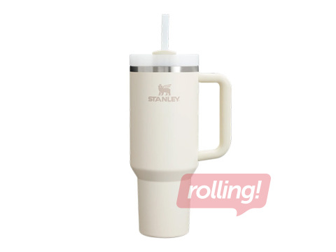 Termokrūze Stanley, Quencher H2.0​ Flowstate, ar salmiņu, krēmkrāsa, 1.18l