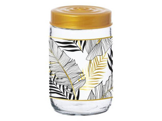 Jar with plastic lid Gold Leaf, 660ml, glass
