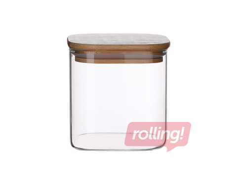 Uzglabāšanas trauks ar bambusa vāku, kvadrāta, 0.81l