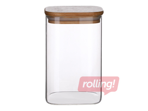 Uzglabāšanas trauks ar bambusa vāku, kvadrātveida, 1.25l