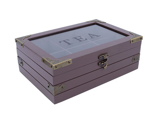 Tējas kaste Hazel, tumši sarkana, 24×17×9cm