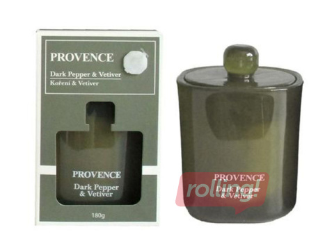 Aromātiskā svece Provence Pepper&Vetiver, stikla traukā ar vāku, 13cm
