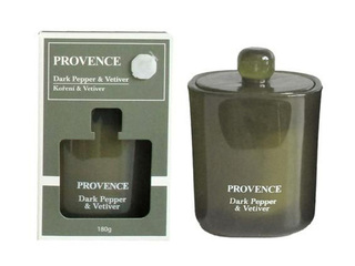 Aromātiskā svece Provence Pepper&Vetiver, stikla traukā ar vāku, 13cm