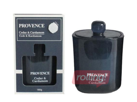Aromātiskā svece Provence Cedar&Cardamom, stikla traukā ar vāku, 13cm