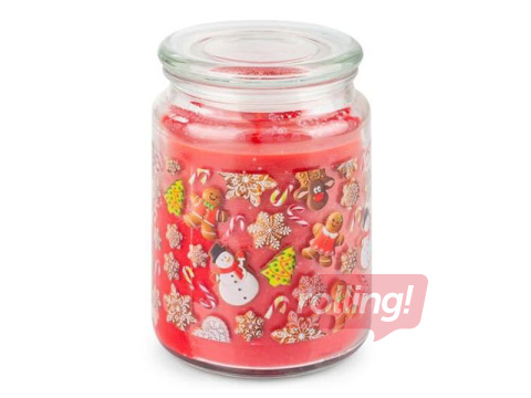 Aromātiskā svece Provence Ziemassvētku cepumi, stikla traukā ar vāku, 14cm