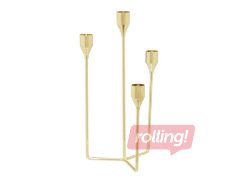 Svečturis 4 Living, metāla, zelta krāsa, 15x28.5cm