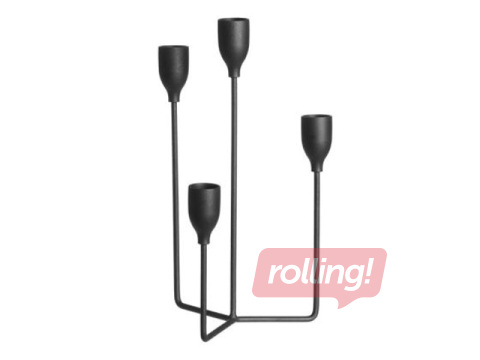 Svečturis 4 Living, metāla, melns, 16x16x25cm