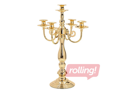 Svečturis Laudre, 5 svecēm, metāls, 28x49cm