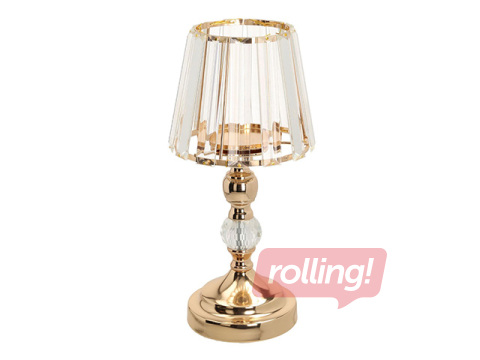 Svečturis Laudre, stikls, metāls, Ø12x30cm