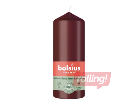 Svece Bolsius, cilindra, bordo, Ø6×15cm