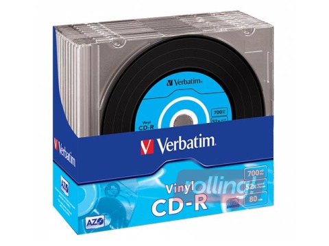 Matricas Verbatim CD-R AZO 700MB Vinyl 1x-52x, 10 Pack Slim