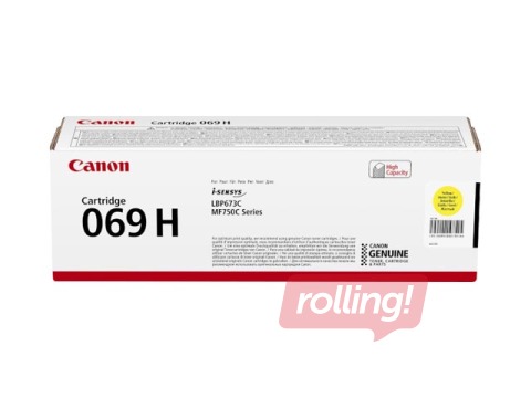 Tonera Kasete Canon 069H, Dzeltena (5500 lpp)