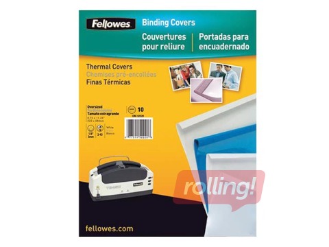 Termoiesiešanas vāki Fellowes, A4, 6 mm, 100 gab., balti