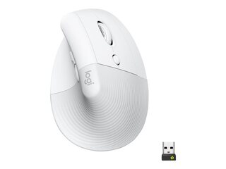Logitech Lift for Business, Vertical mouse, 6 buttons, Bluetooth, White