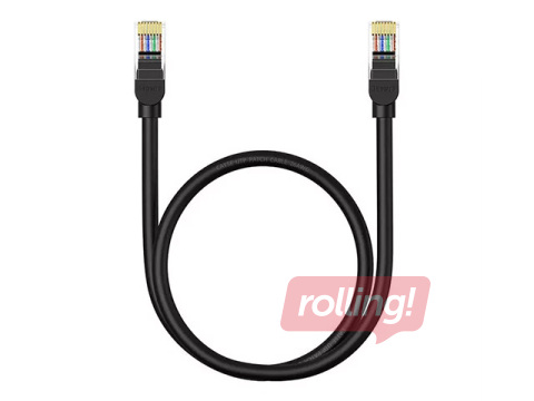 UTP Baseus Ethernet CAT5, 1000Mbps 0.5 m tīkla kabelis (melns)