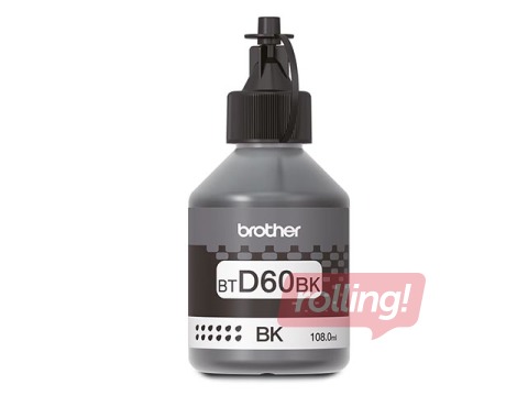 Melnās krāsas tintes pudele BT-D60BK, 6500 lapām (DCP-T310/510W/710W)