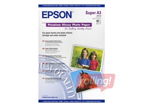 Foto papīrs, glancēts Epson Premium Super A3+, 250g/m2, 20 loksnes