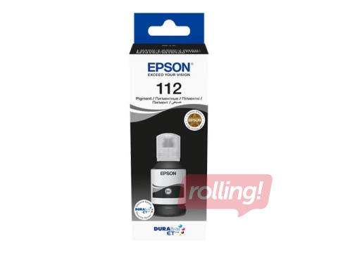 Epson EcoTank 112 Pigmenta Melnas tintes pudele, 127 ml (7500 lpp)