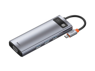Daudzportu adapteris Baseus 9in1 Metal Gleam Series,USB-C to 3xUSB 3.0+HDMI+USB-C PD+Ethernet RJ45+microSD/SD + VGA