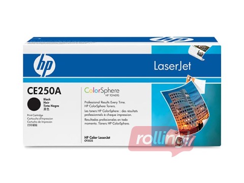 Tonera kasete HP CLJ CP3525, melna, (5000 lpp.)