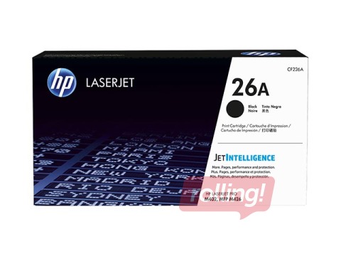 Tonera kasete HP 26A Melna, 3100 lpp.